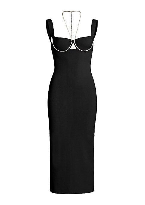 Sparkling V-Back Midi Dress