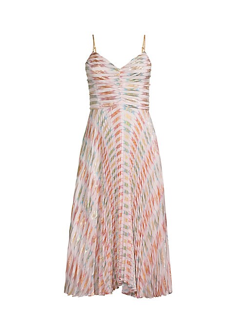 Metallic Flare Midi Dress