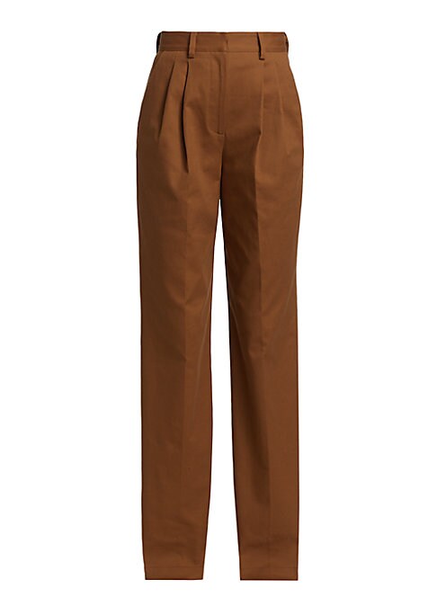 Pleated Cotton Trousers