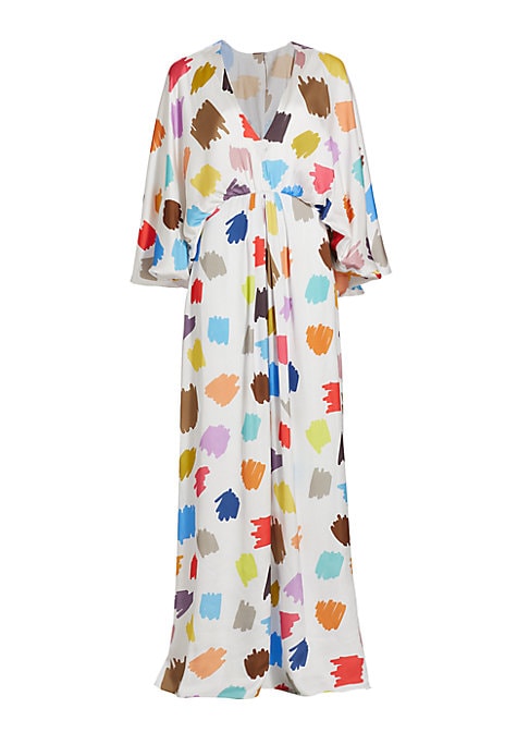 Scribble Print Evening Dress