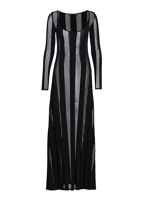 Sheer Striped Elegance Dress