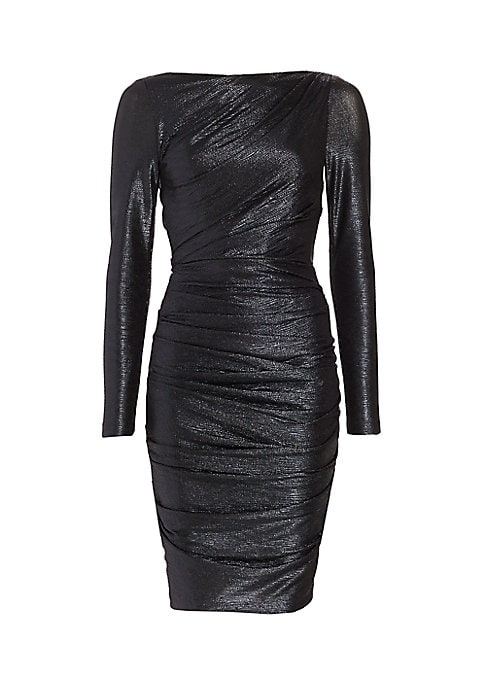 Shimmering Gathered Elegance Dress