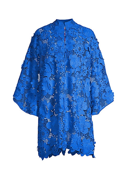 Lace Floral Mini Caftan