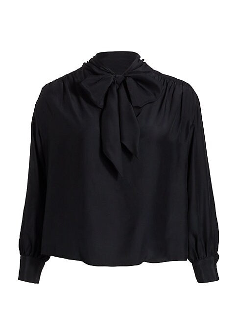 Elegant Silk Tie Blouse