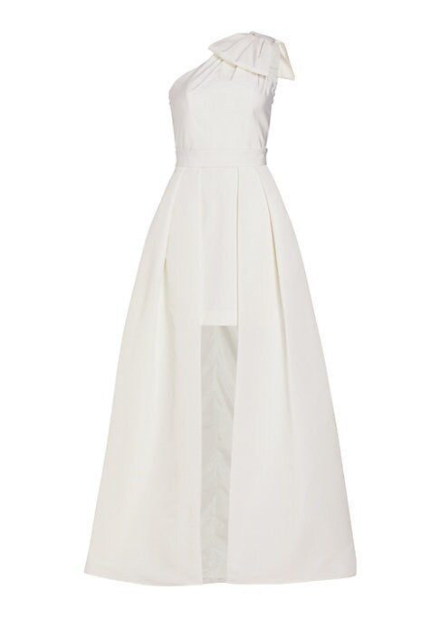 Elegant Draped Bow Gown