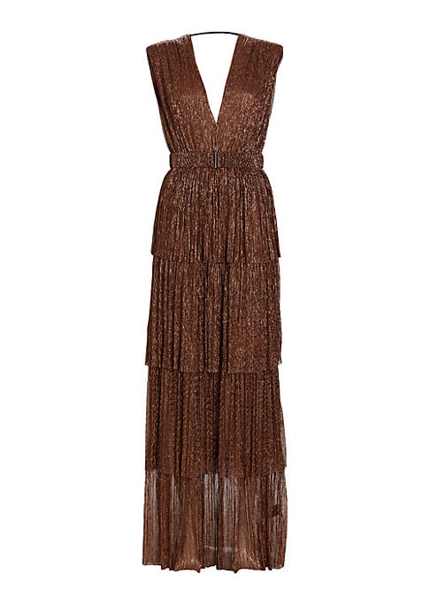 Glistening Tiered Evening Gown