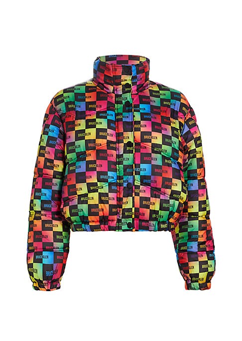 Vibrant Checkered Puffer Jacket