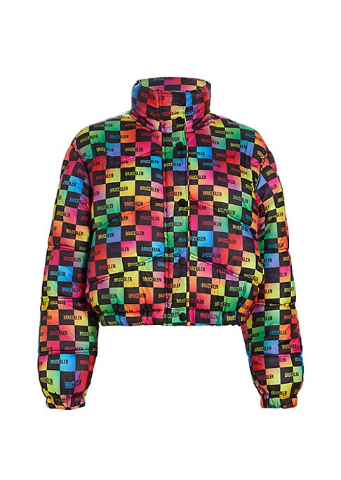 Vibrant Checkered Puffer Jacket