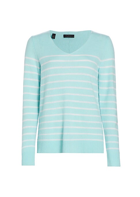 Striped Cashmere V-Neck