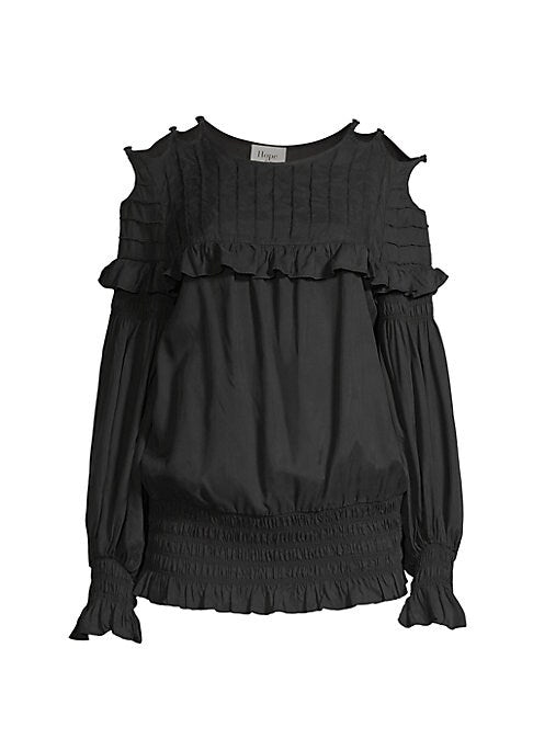 Ruffled Cold-Shoulder Top