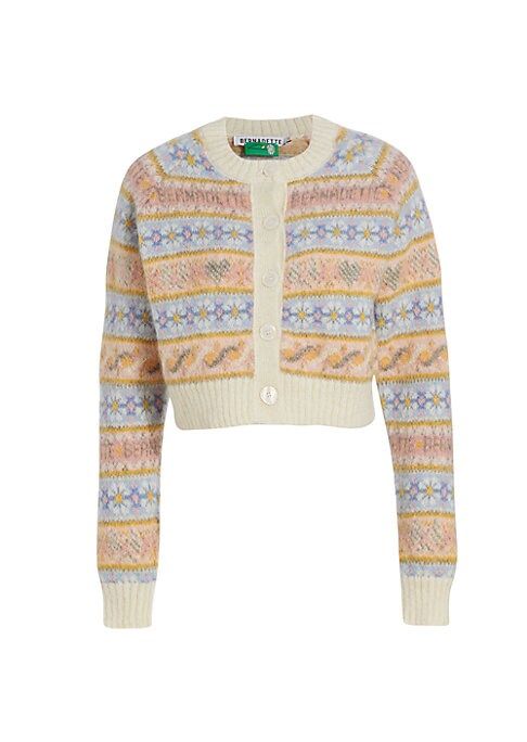 Floral Stripe Knit Cardigan