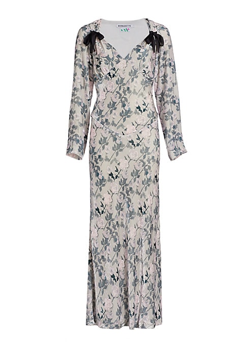Floral Velvet Bow Gown