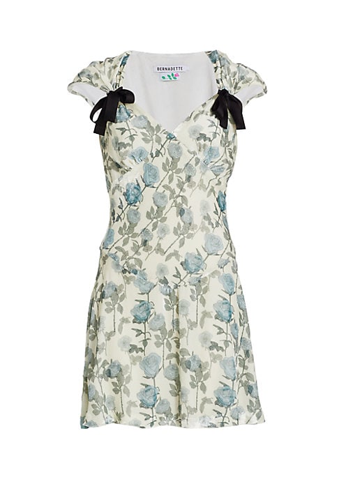 Floral Velvet V-Neck Dress