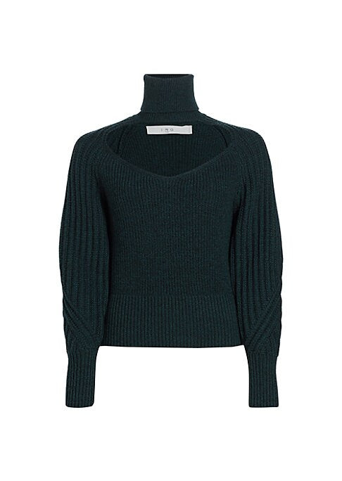 Keyhole Wool Turtleneck Sweater