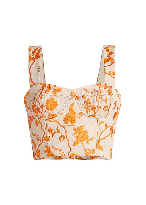 Floral Embroidery Crop Top