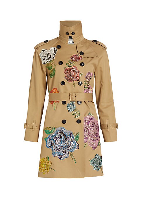 Floral Elegance Trench Coat