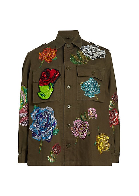 Embroidered Floral Utility Jacket