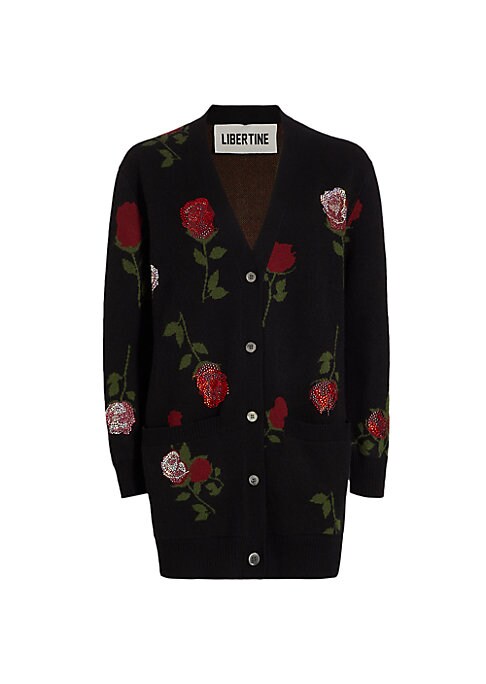 Rose Knit Beaded Cardigan