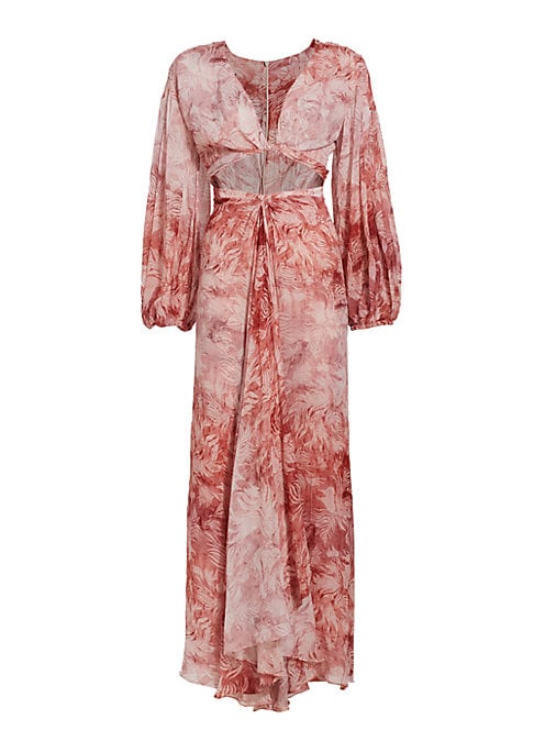 Leaf Print Silk Wrap Set