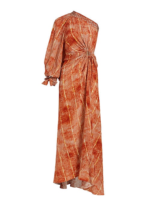 Silk One-Shoulder Maxi Dress