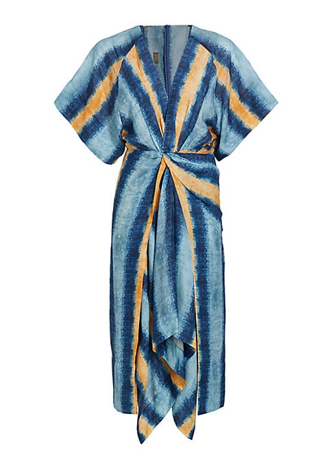 Tie-Dye Flutter Midi Dress