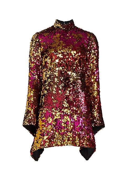 Glistening Draped Mini Dress