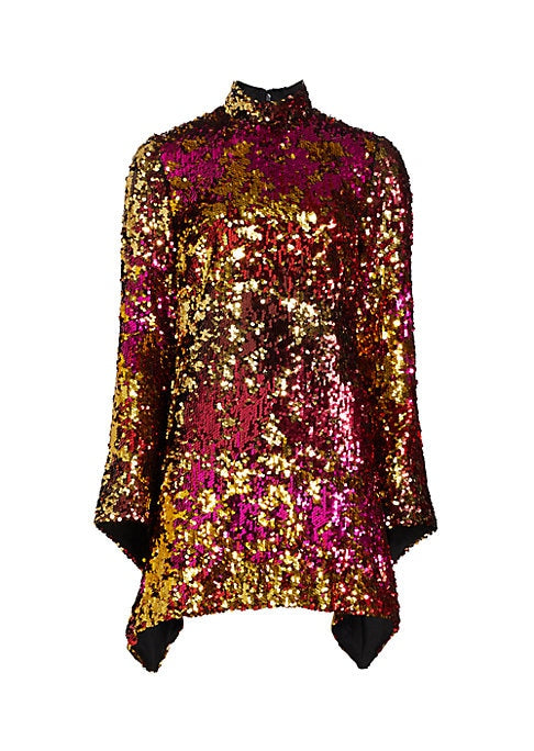 Glistening Draped Mini Dress