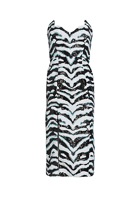 Zebra Sequin Midi Dress