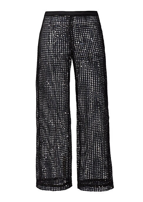 Shimmering Crop Mesh Trousers