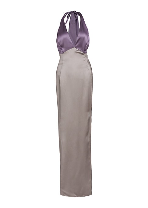 Chic V-Neck Halter Gown