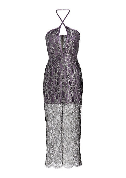 Chic Metallic Halter Dress