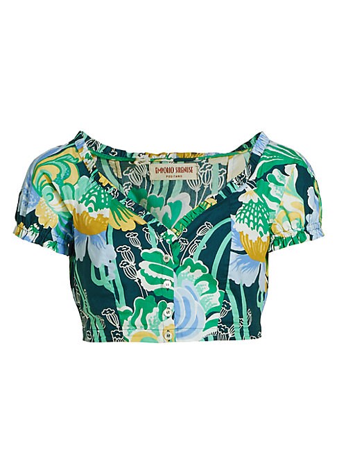 Floral Portrait Crop Top