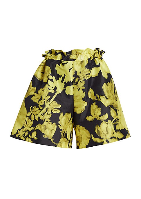 Floral Taffeta A-Line Shorts