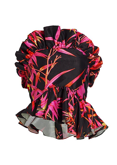 Vibrant Ruffle Taffeta Top