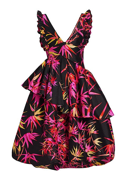 Vibrant Ruffle Midi Dress