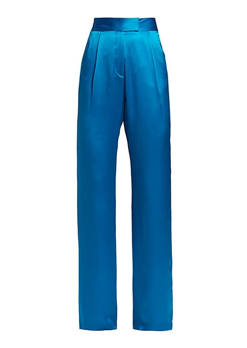 Lustrous High-Waist Trousers