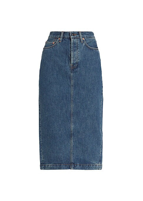 Denim Classic Midi Skirt