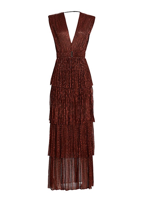 Metallic Tiered Elegance Gown