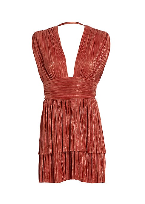 Shimmering Pleated Mini Dress