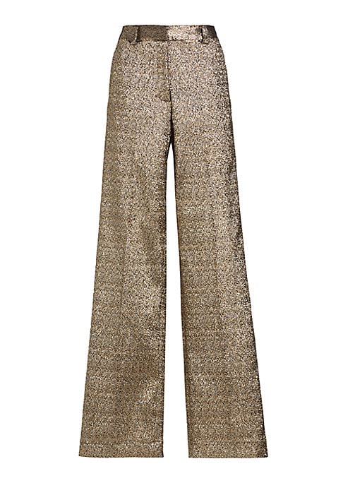 Metallic High-Waist Trousers
