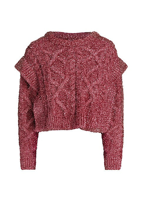 Metallic Knit Pullover Sweater