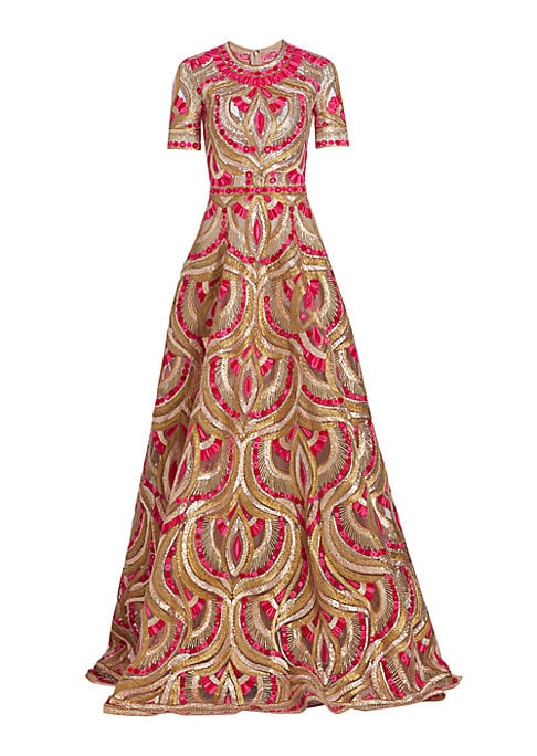 Embellished Fit-and-Flare Dress