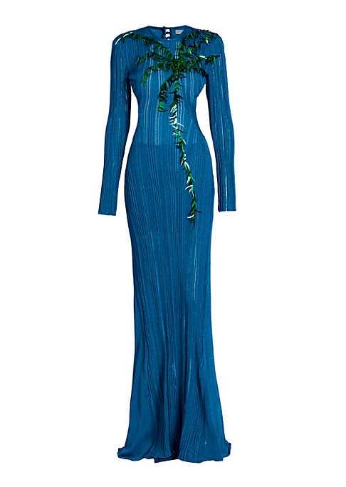 Glistening Palm Evening Gown
