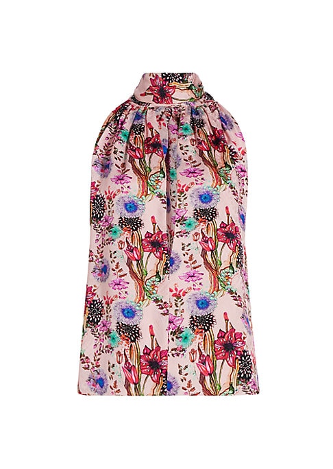 Floral Silk Halter Elegance