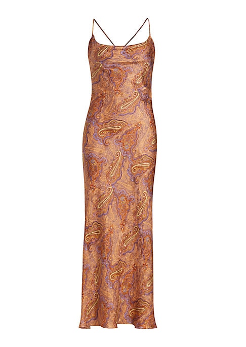 Paisley Elegance Slip Dress