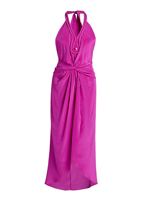 Twisted Silk Midi-Dress