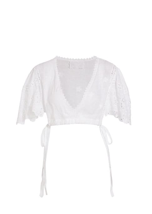 Linen Lace Flutter Crop