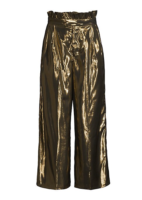 Gilded Silk Cropped Trousers