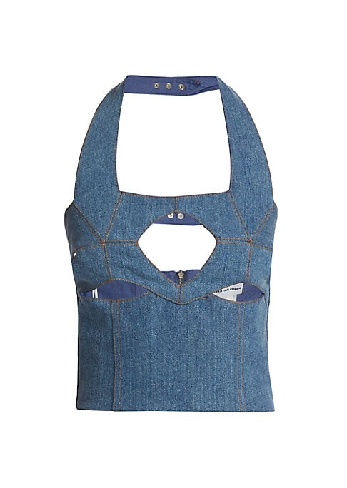 Chic Cut-Out Denim Top