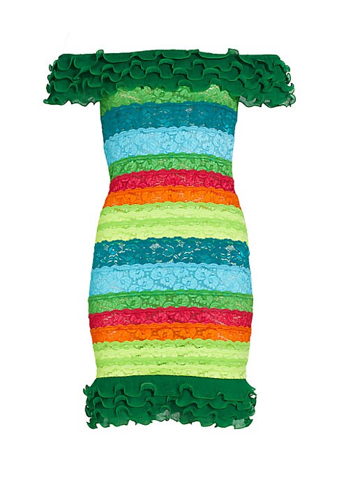 Lace Ruffle Mini Dress